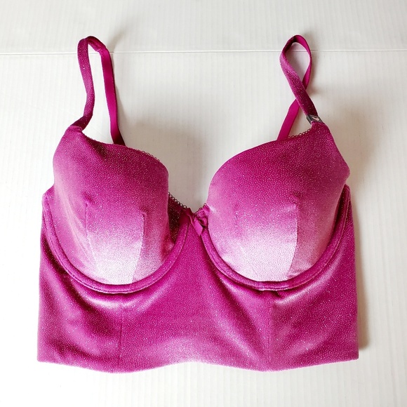 VICTORIA'S SECRET BLACK VELVET SHINE BODY BY VICTORIA LONG LINE DEMI BRA VICTORIA'S SECRET BLACK VELVET SHINE BODY BY VICTORIA LONG LINE DEMI BRA